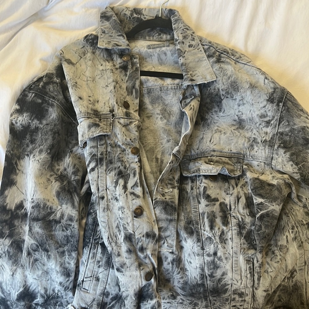 CARMAR/LF denim jean jacket in black and grey (worn once)